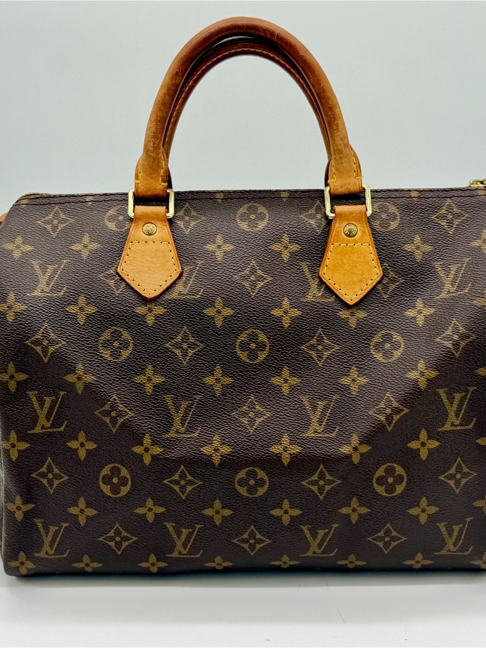 Louis Vuitton Monogram Canvas Brown & Tan Top-Handle Speedy 30